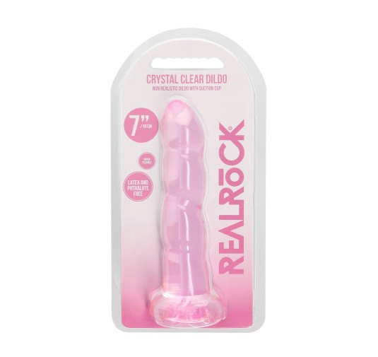 Różowe żelowe silikonowe dildo z przyssawką 18 cm